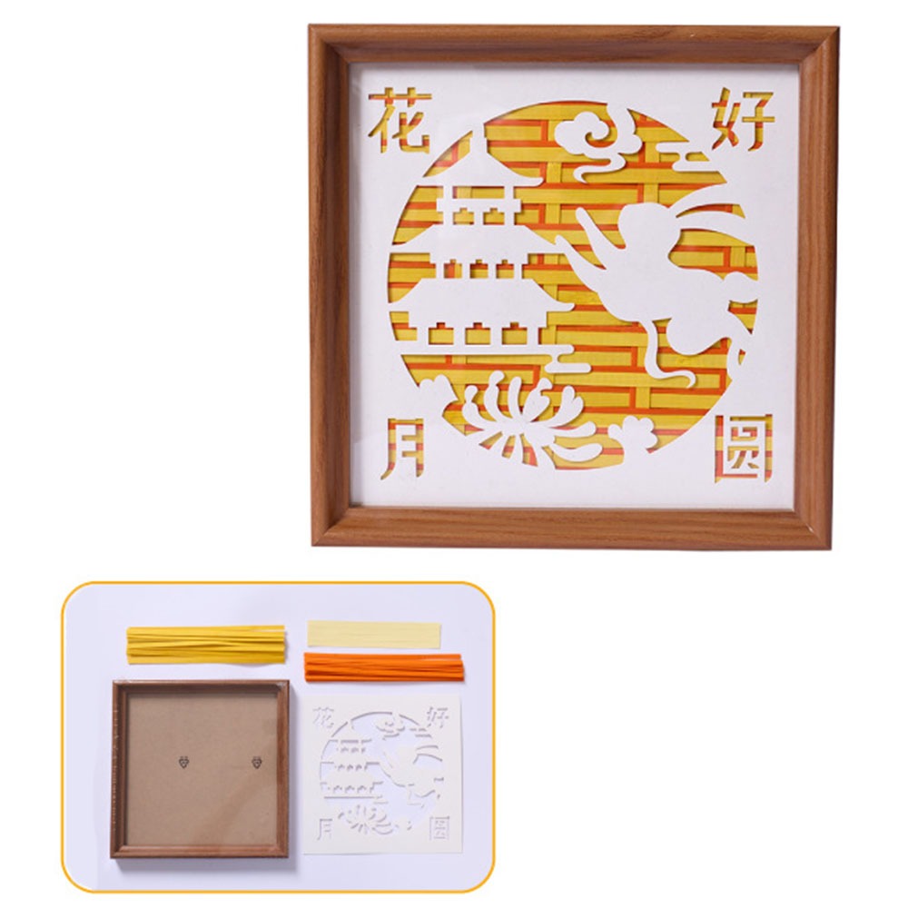 Bamboo Photo Frame - レトロ中秋節ギフト DIY 手作り中秋節竹絵画フォトフレーム材料キット手作りフォトアルバム