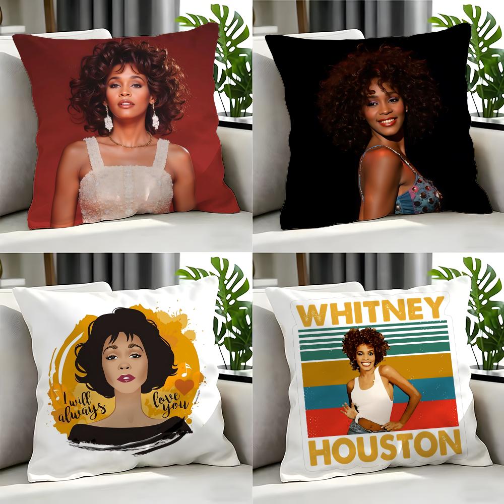 Home Decor Houston - 歌手 - ウィティ・ヒューストン クッションカバー クッションカバーセット 4個セット