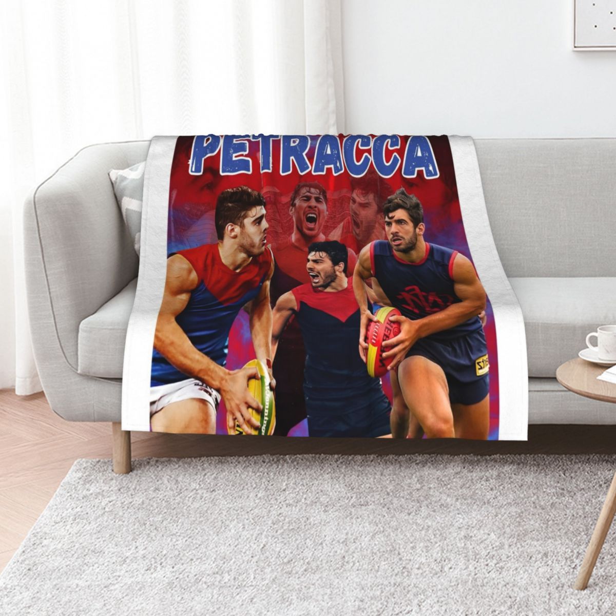 Home Decor Melbourne - クリスティアン・ペトラッカ メルボルン・フットボールクラブ AFL スローケット 冬の昼寝にぴったりの面白いギフト ソファベッド用フランネル装飾ブランケット