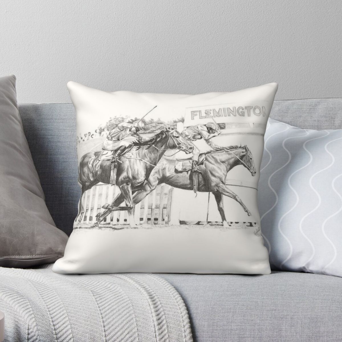 Home Decor Melbourne - ビクトリアカップドレッセージ枕カバー、ポリエステルリネン、ベルベットパターン、ジッパー装飾、ホームクッションカバー