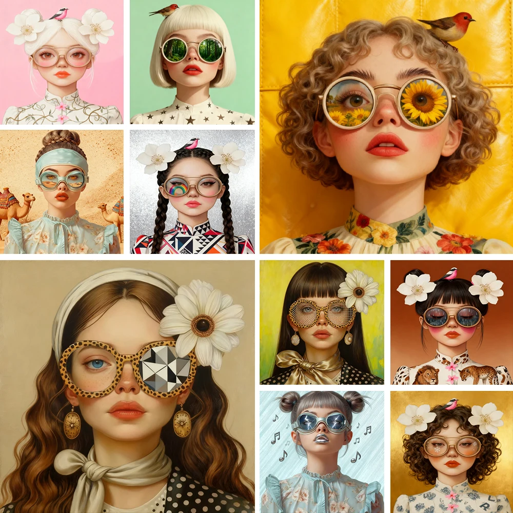 Home Decor Mirror - 2025年最新モダンホームデコレーションシュールレアリズム女性ポスタープリント、オフィスやリビングルーム用、素晴らしい女性キャンバス絵画ウォールアート壁画