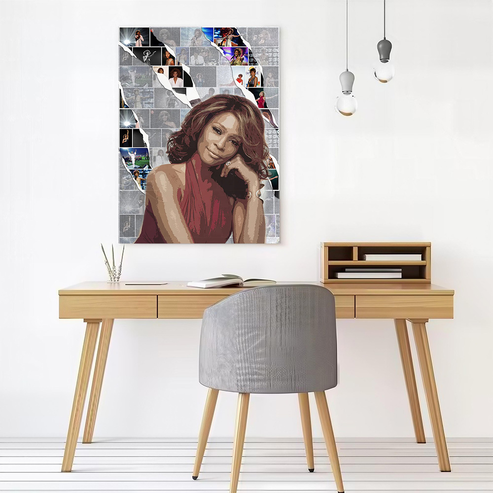 ホイットニーヒューストンキャンバスポスター壁アートカスタマイ - Home Decor Houston のレビューと価格