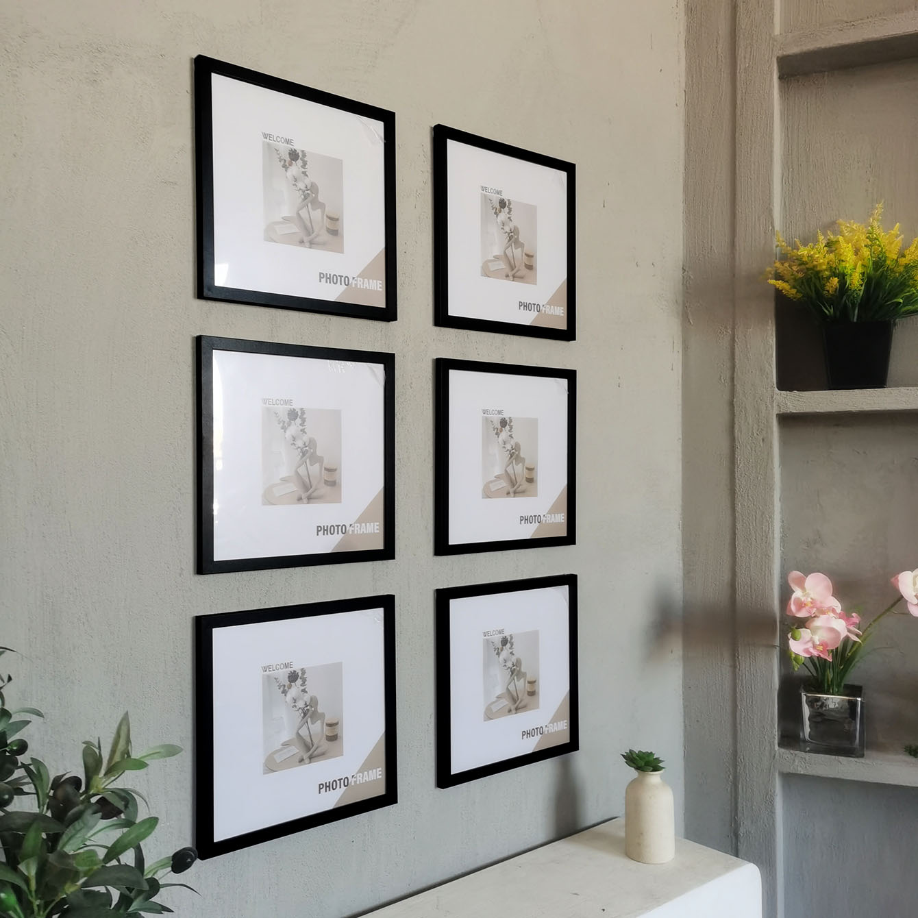 3 個木製正方形フォトフレーム壁掛けやデスクトップの装飾 2 - Bamboo Photo Frame のレビューと価格