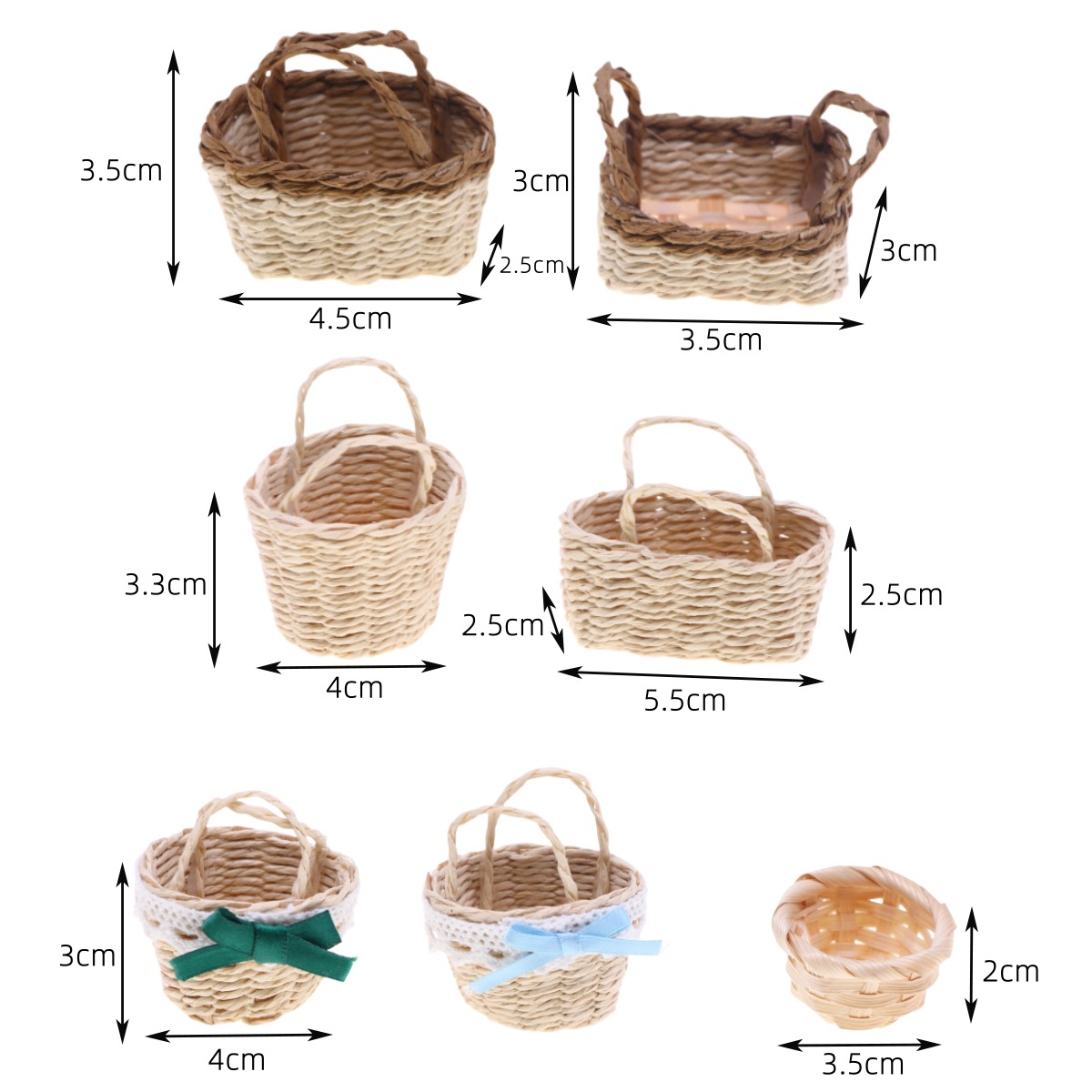 1Pc ドールハウス手織りラフィット草ハンドヘルドバスケット - Rattan Plant Basket のレビューと価格