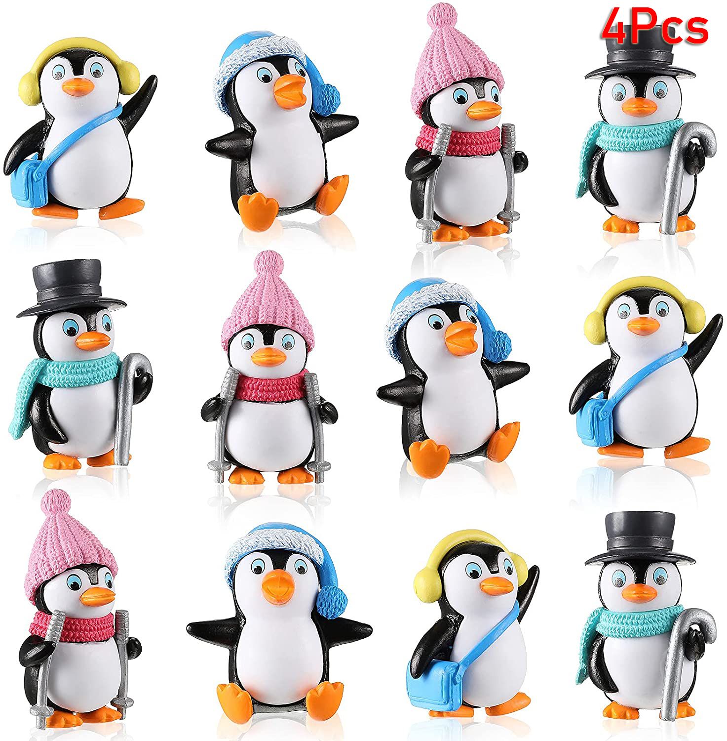 4 個かわいい漫画ペンギンキャラクターおもちゃプレイセットミ - Home Decor Ikea のレビューと価格