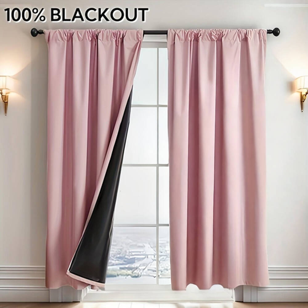 1枚入り 100%遮光カーテン 黒裏地付き 多色 断熱 ロッ - Home Decor Wall Panels のレビューと価格
