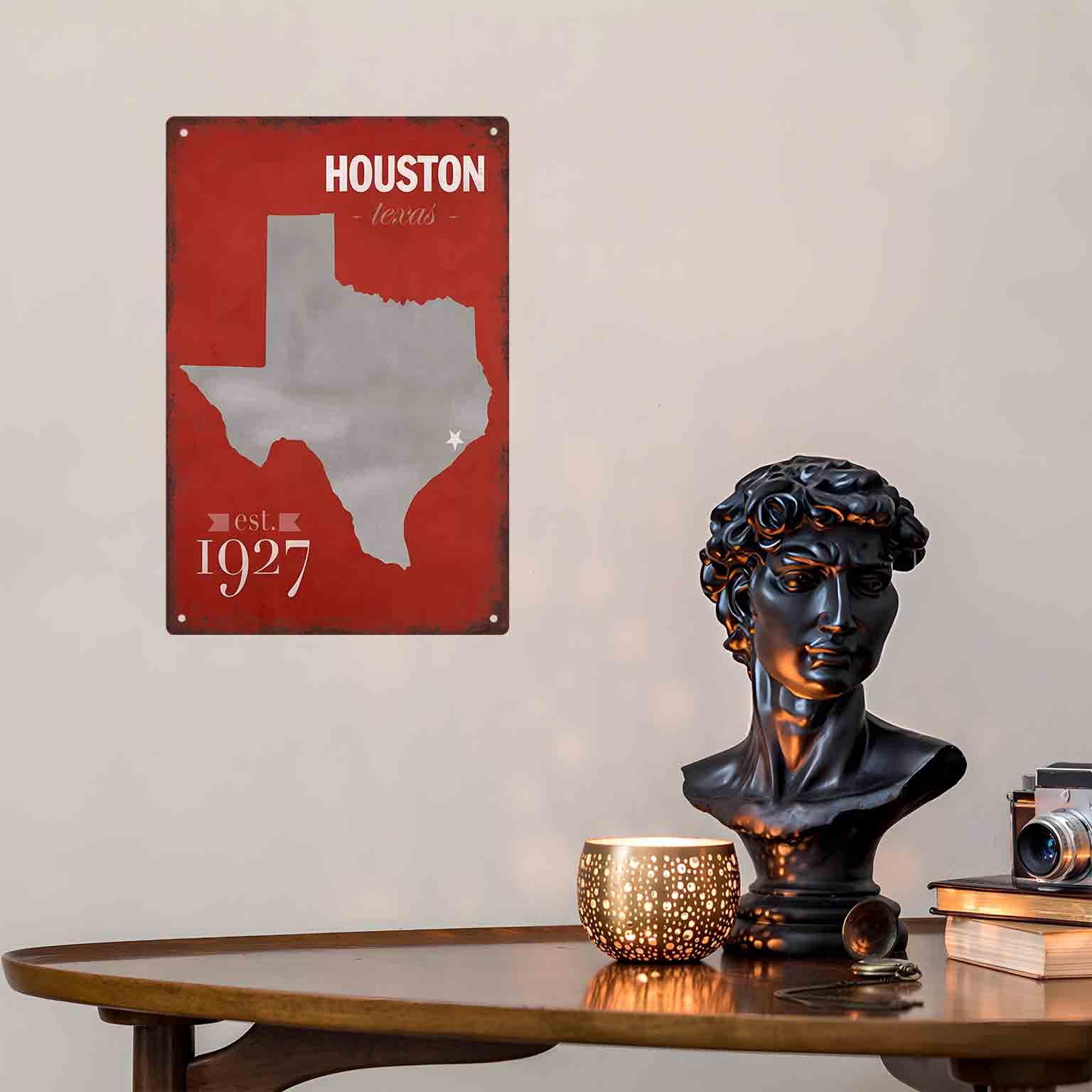 2D フラット 1 個 「ヒューストン テキサス マップ エ - Home Decor Houston のレビューと価格
