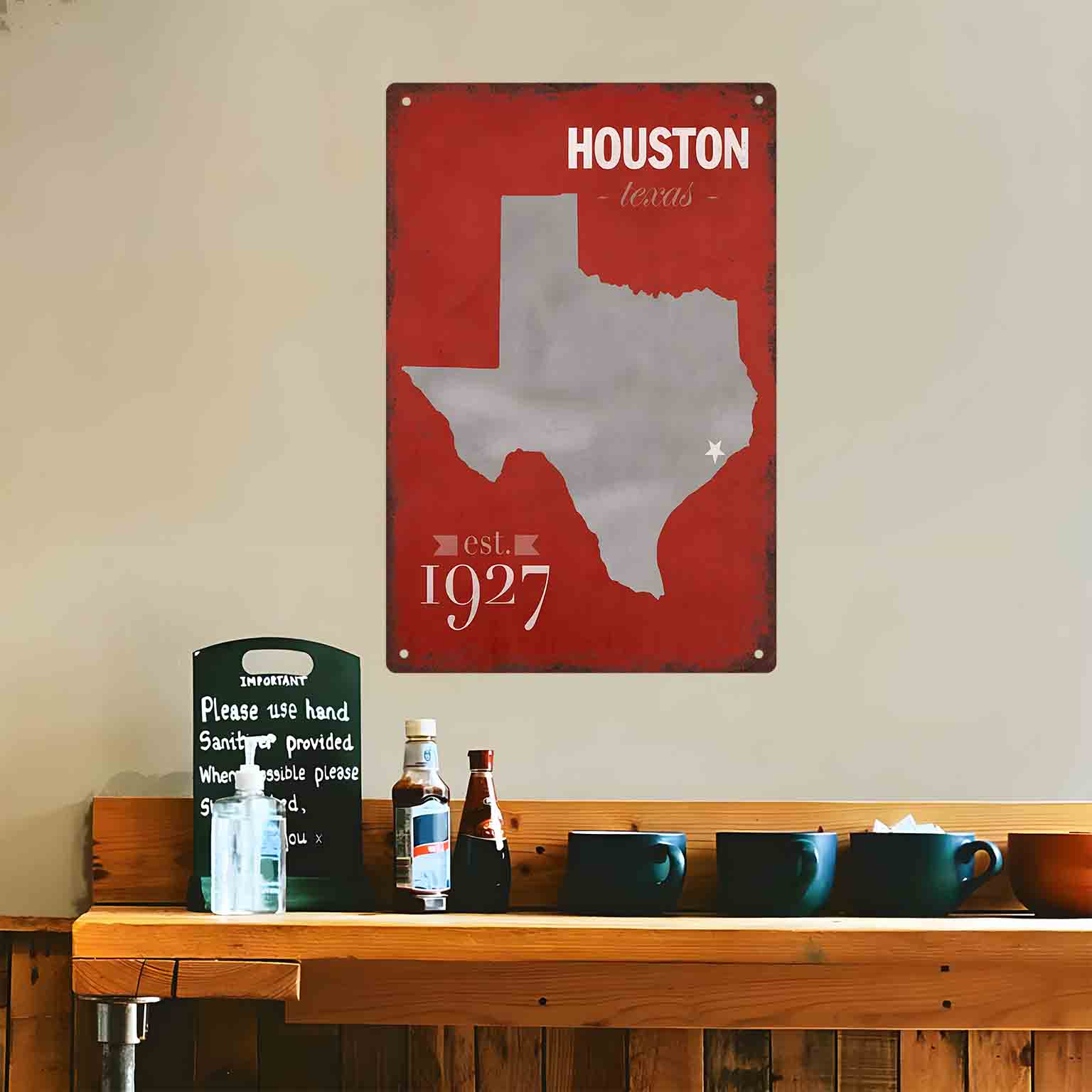 2D フラット 1 個 「ヒューストン テキサス マップ エ - Home Decor Houston のレビューと価格