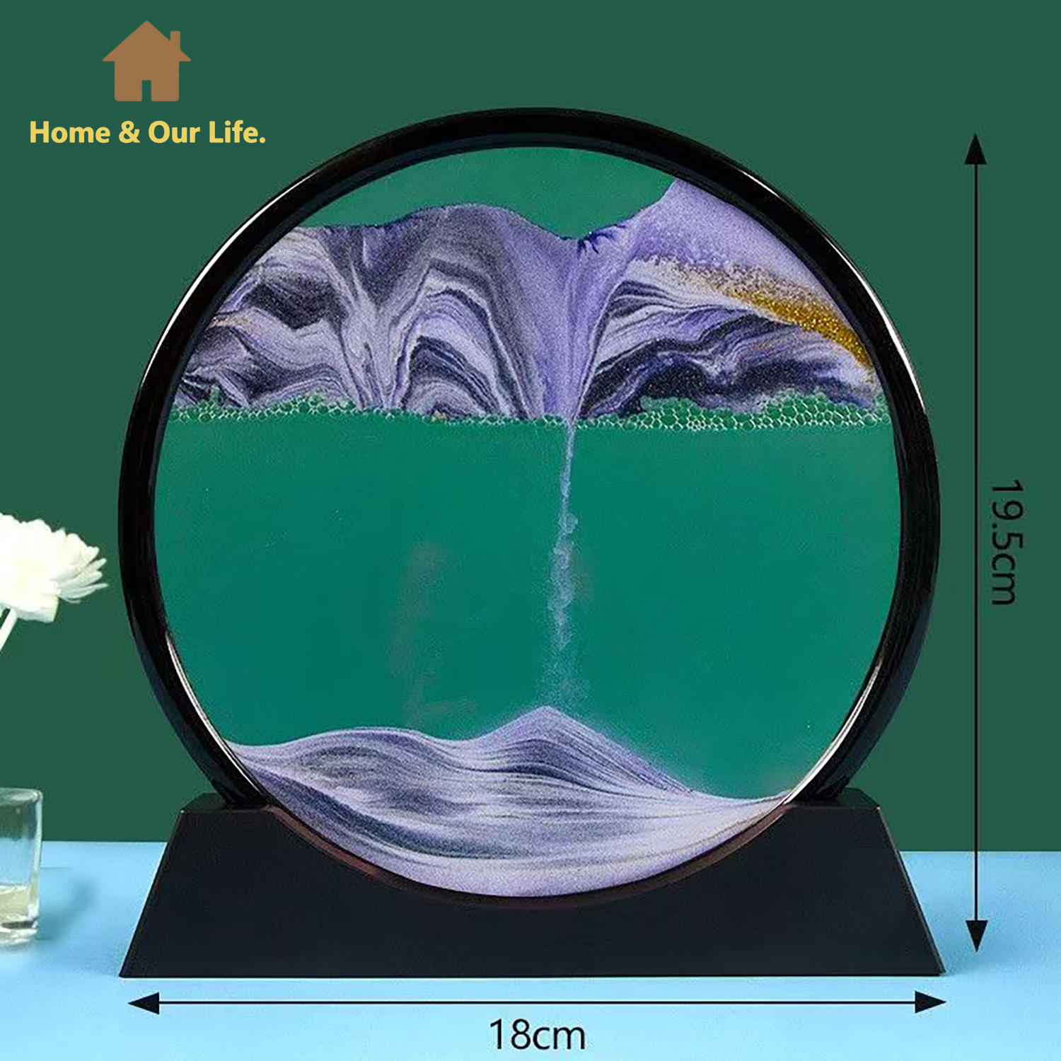 3Dダイナミック流砂アート：家庭やワークスペースのためのユニ - Home Decor Mirror のレビューと価格