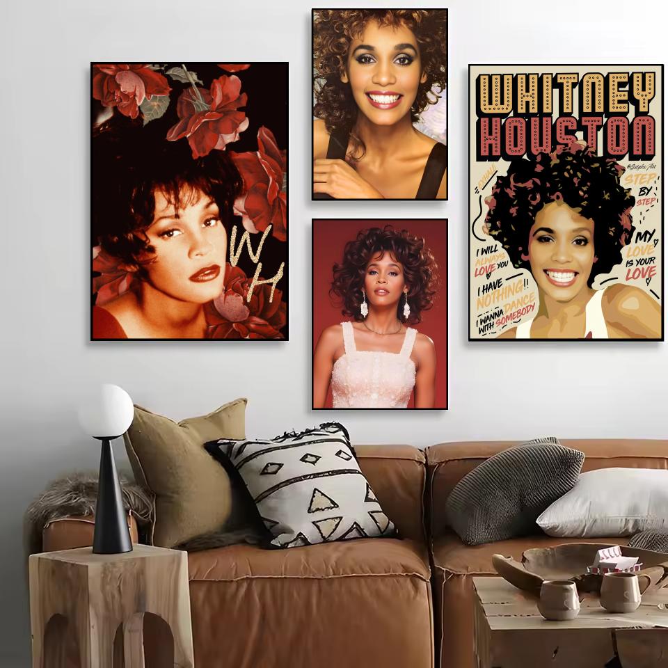 W-ホイットニー・ヒューストン ポスター HD 粘着式ウォー - Home Decor Houston のレビューと価格