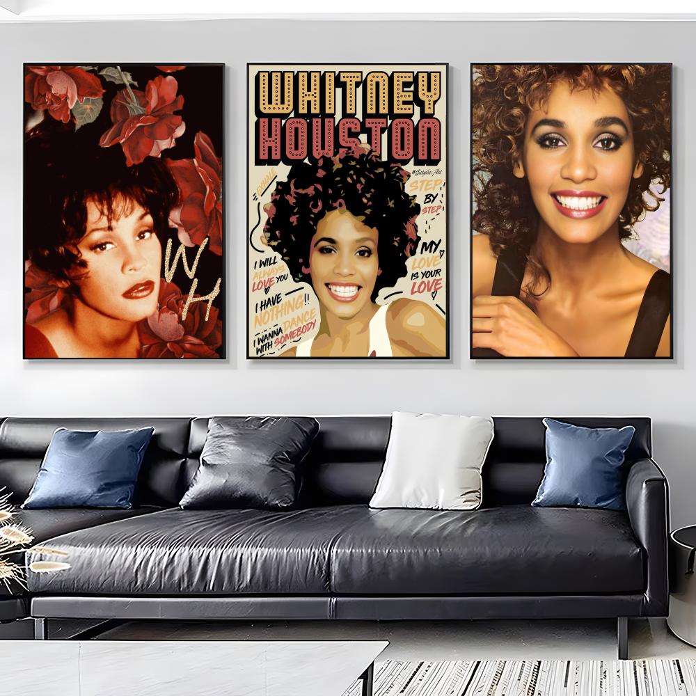 W-ホイットニー・ヒューストン ポスター HD 粘着式ウォー - Home Decor Houston のレビューと価格