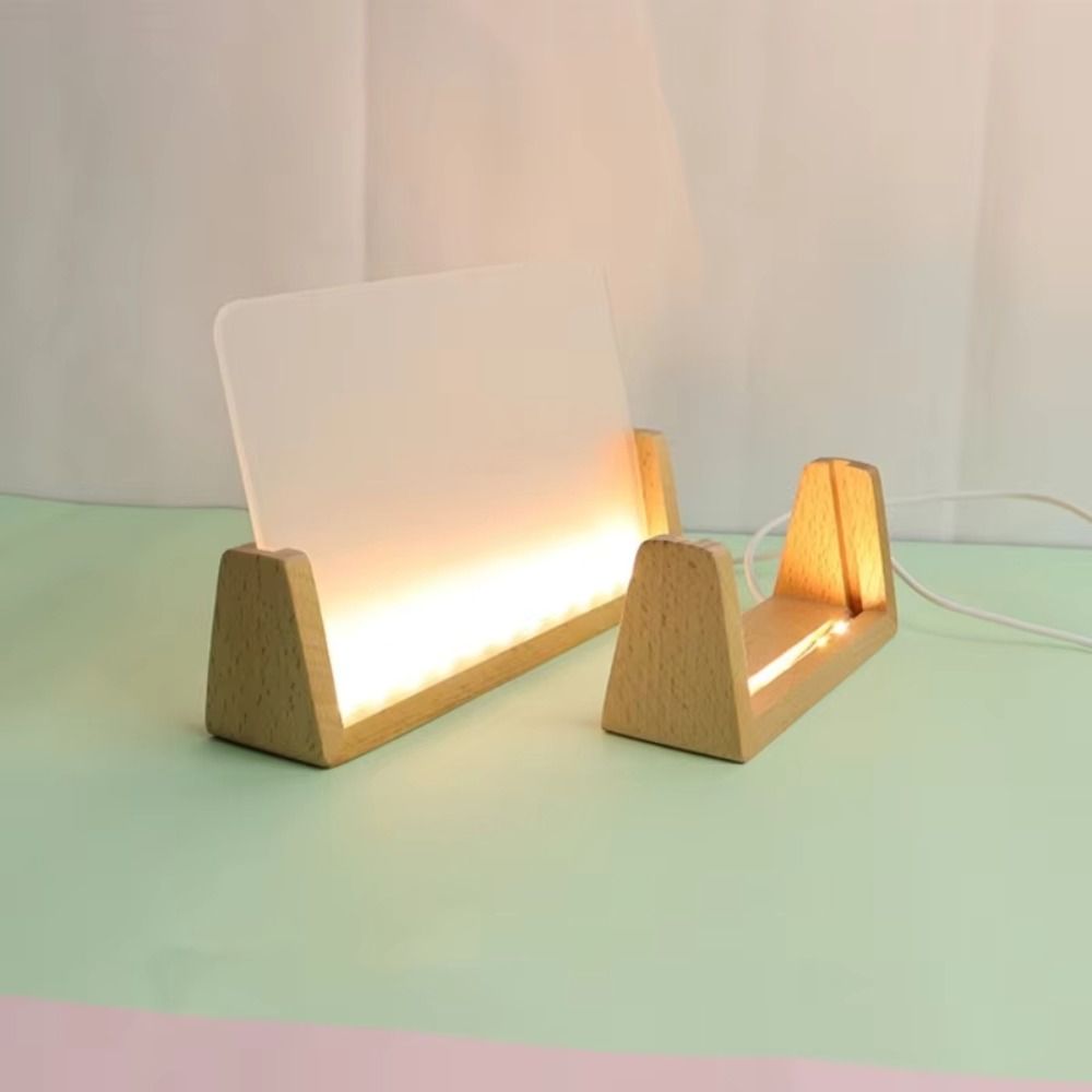 暖かい光の木製ライト付きベース 滑り止めUSBプラグインLE - Bamboo Photo Frame のレビューと価格