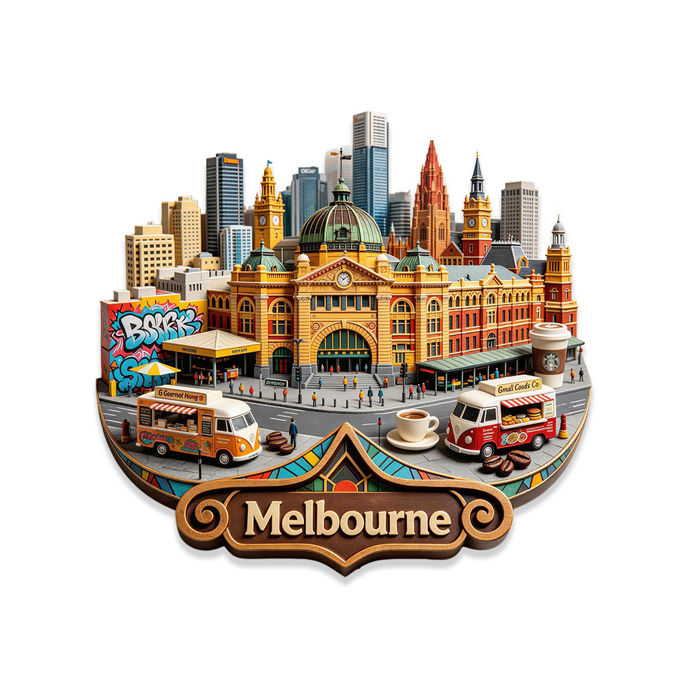 メルボルンメタル冷蔵庫マグネット3Dエンボス加工旅行お土産旅 - Home Decor Melbourne のレビューと価格