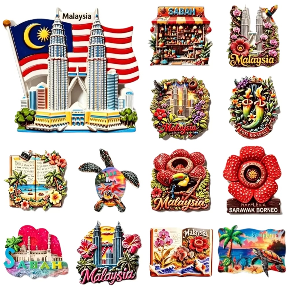 マレーシア観光土産 3D樹脂製冷蔵庫マグネット クアラルプル - Home Decor Malaysia のレビューと価格