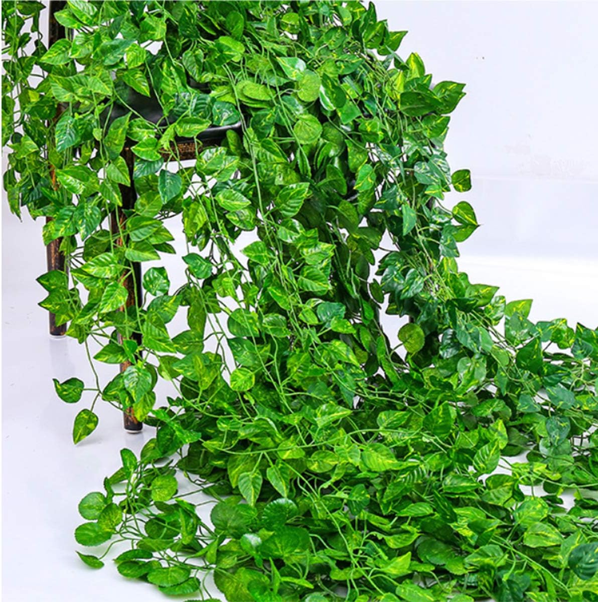 100/2 メートル人工グリーンアイビーつる花輪偽の葉植物籐 - Rattan Plant Basket のレビューと価格