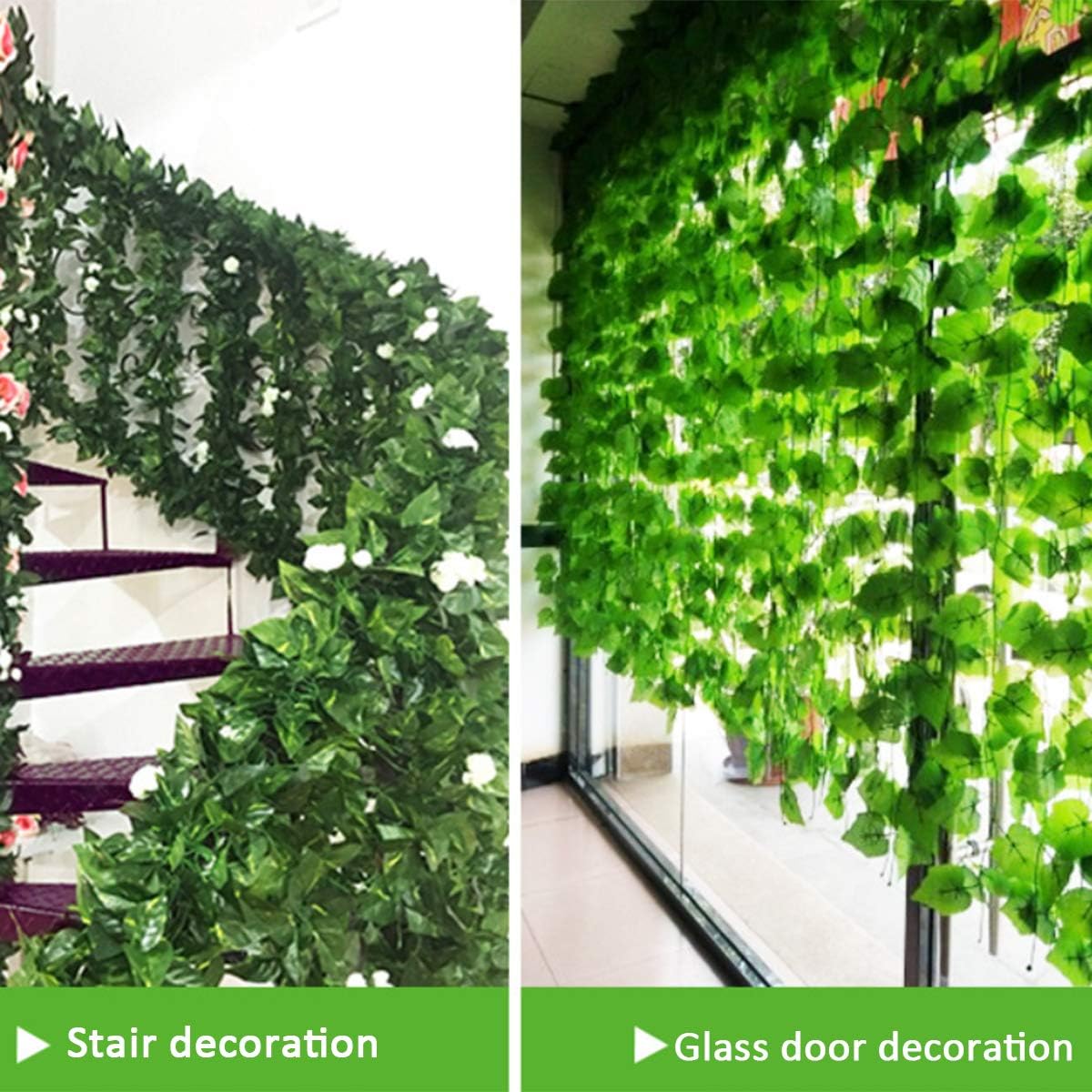 100/2 メートル人工グリーンアイビーつる花輪偽の葉植物籐 - Rattan Plant Basket のレビューと価格