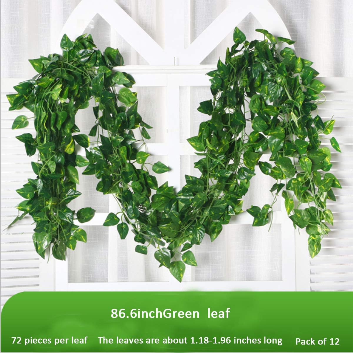 100/2 メートル人工グリーンアイビーつる花輪偽の葉植物籐 - Rattan Plant Basket のレビューと価格