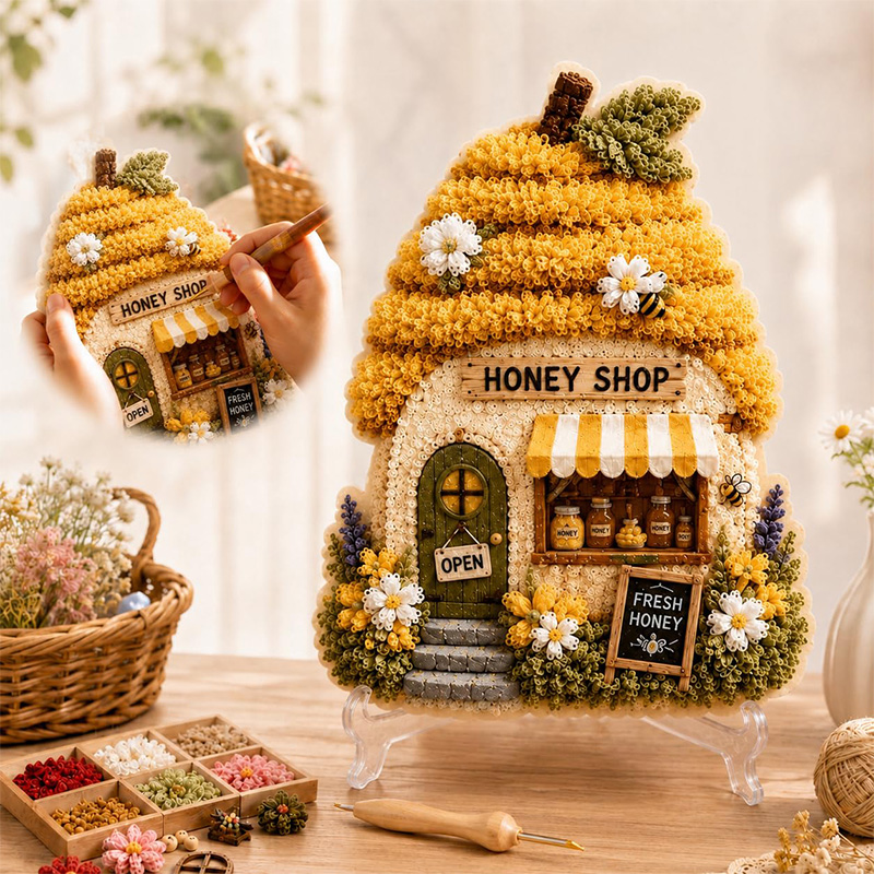3Dマッシュルームハウス ポケアート DIYキット 布製パン - Home Decor Inspo のレビューと価格