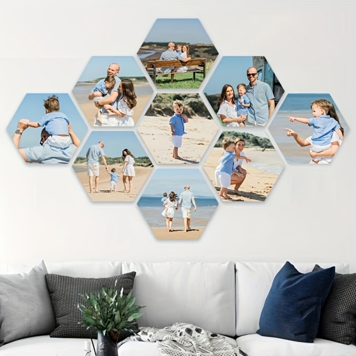 カスタムウォールデコレーション — モダンな六角形の写真プリ - Home Decor Inspo のレビューと価格
