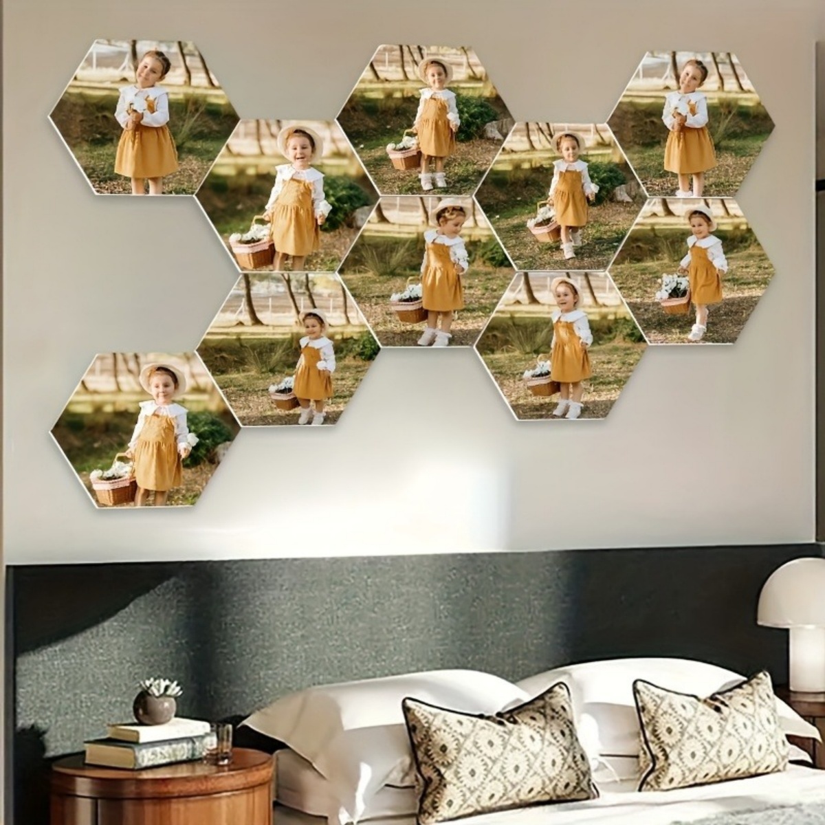 カスタムウォールデコレーション — モダンな六角形の写真プリ - Home Decor Inspo のレビューと価格
