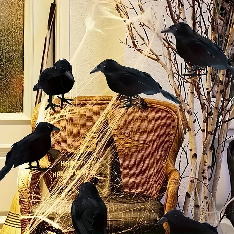 1PC ブラッククロウ ハロウィンデコレーション リアルな植 - Home Decor Inspo のレビューと価格