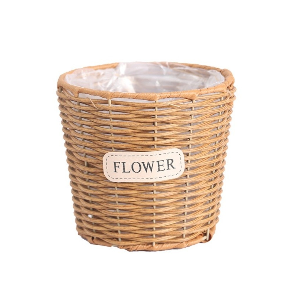 装飾用卓上模造ラタンバスケット プラスチック製編み込み植木鉢 - Rattan Plant Basket のレビューと価格