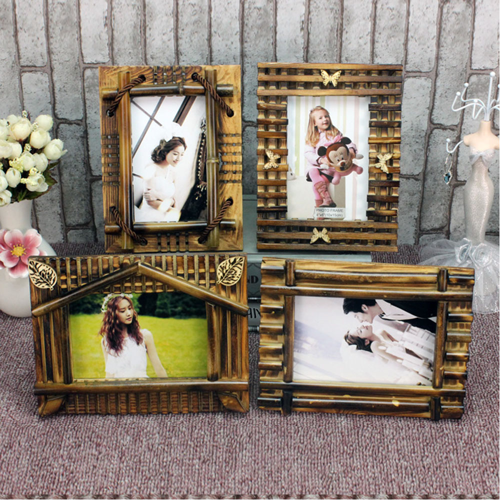 家の装飾用の竹製額縁、非常にクラシックな写真プリント、YBP - Bamboo Photo Frame のレビューと価格