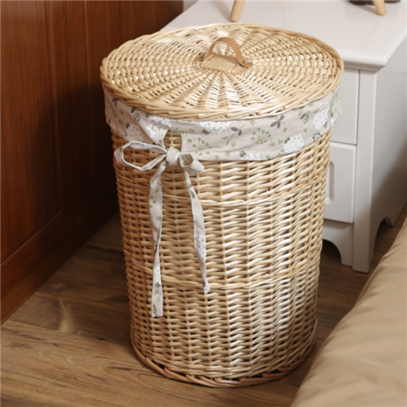 ヴィンテージスタイル籐織汚れた衣類バスケット柳織ランドリーバ - Rattan Plant Basket のレビューと価格