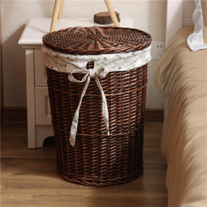 ヴィンテージスタイル籐織汚れた衣類バスケット柳織ランドリーバ - Rattan Plant Basket のレビューと価格