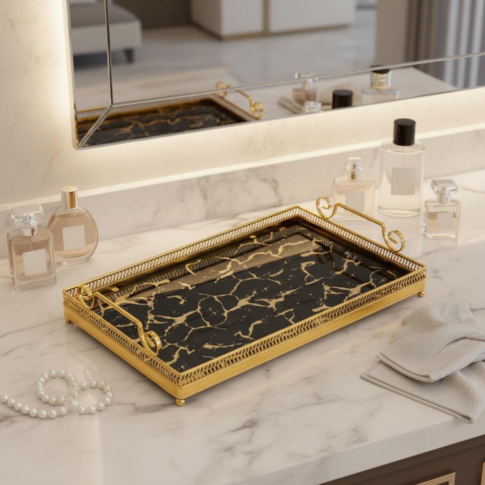 装飾ミラートレイ 北欧デザイン ミラートレイ ハウスデコレー - Home Decor Mirror のレビューと価格