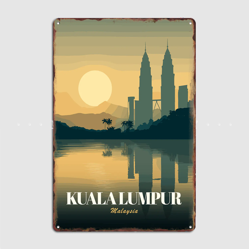 クアラルンプール マレーシア 旅行ポスター メタルサイン ル - Home Decor Malaysia のレビューと価格