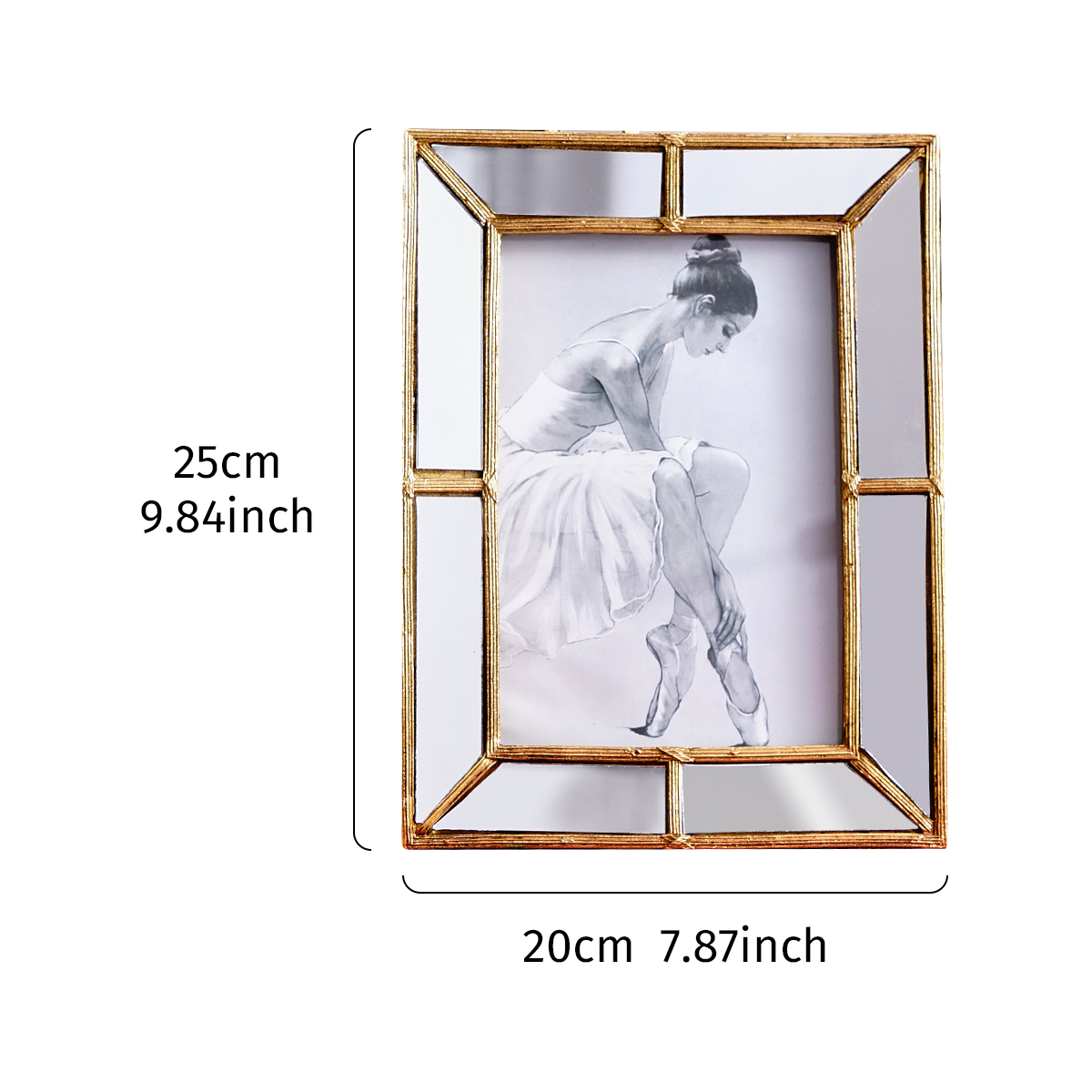 1個入り、シンプルな金色の樹脂素材のフレームと鏡面ガラスの象 - Bamboo Photo Frame のレビューと価格