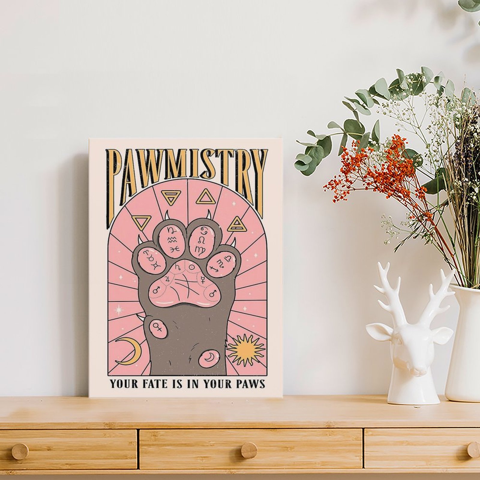 Pawmistry キャンバス絵画ポスター映画キャラクターク - Home Decor Mirror のレビューと価格