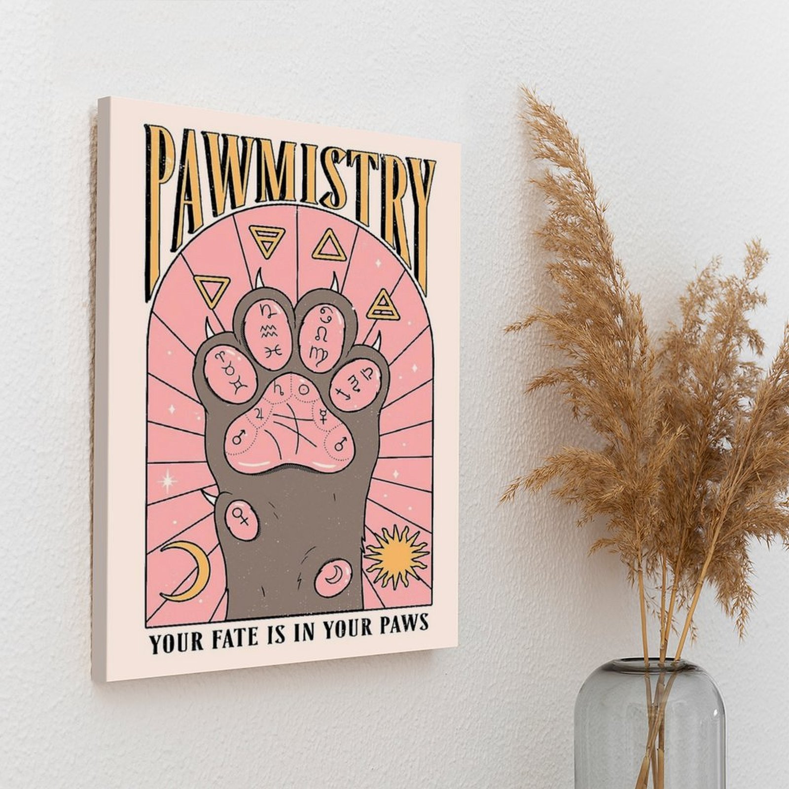 Pawmistry キャンバス絵画ポスター映画キャラクターク - Home Decor Mirror のレビューと価格